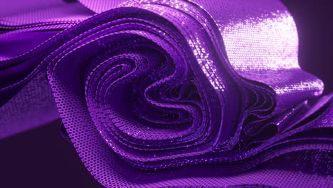 purple fabric roll with glittery texture