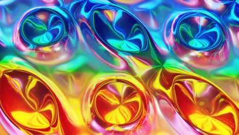 fondo abstracto en bucle. hermosa superficie ondulada iridescente de líquido con patrón, color de gradiente y ondas de flujo en él. arco iris brillante y fluido mate. bg creativo brillante con animación suave y suave.