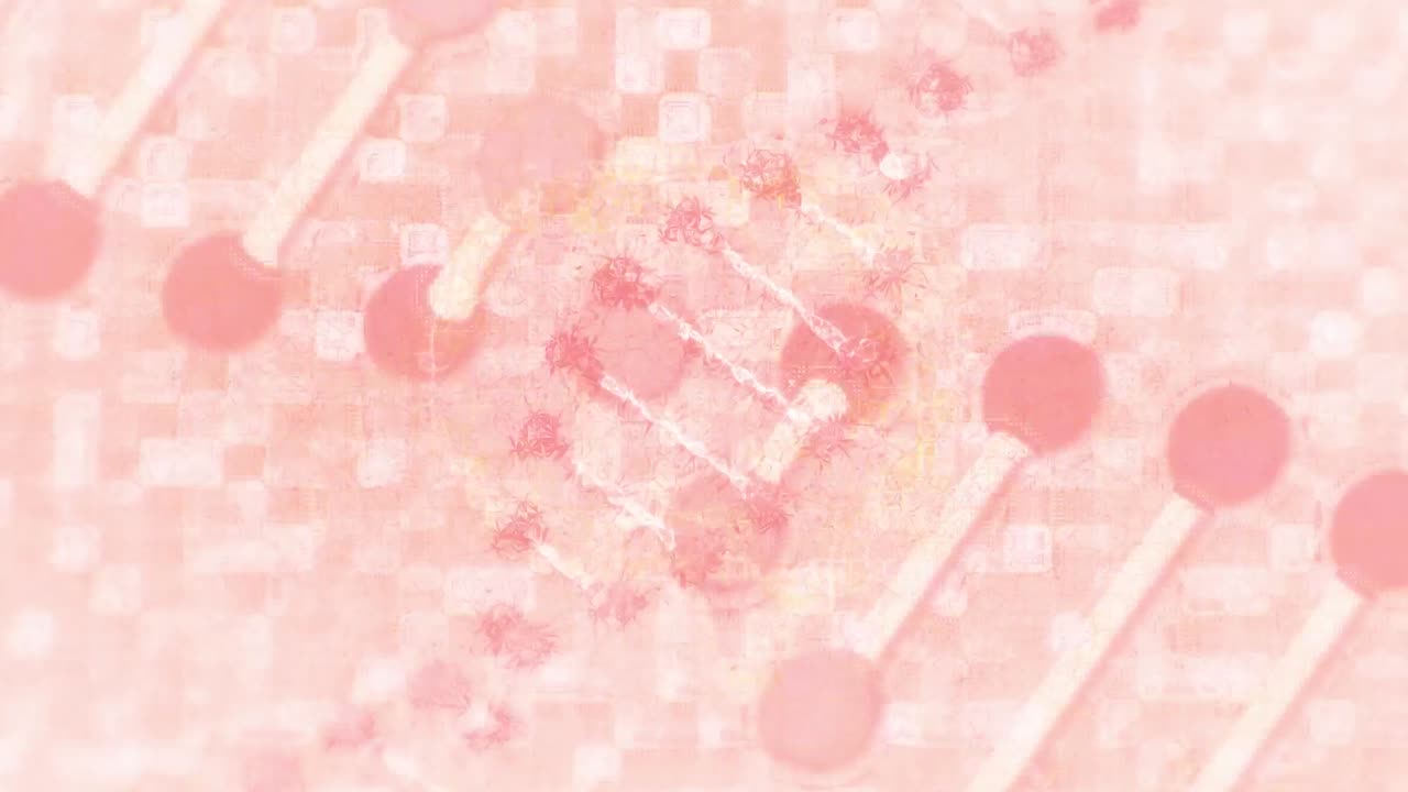 dna 가닥 위의 디지털 뇌의 애니메이션