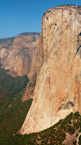 yosemite valley mountain landscapes. california adorable national park aerial view. vertical video