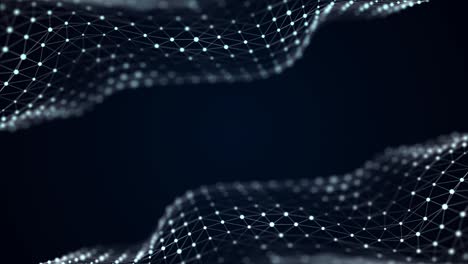 network connection structure. data transfer. abstract background with interweaving of dots and lines. 3d seamless loop.