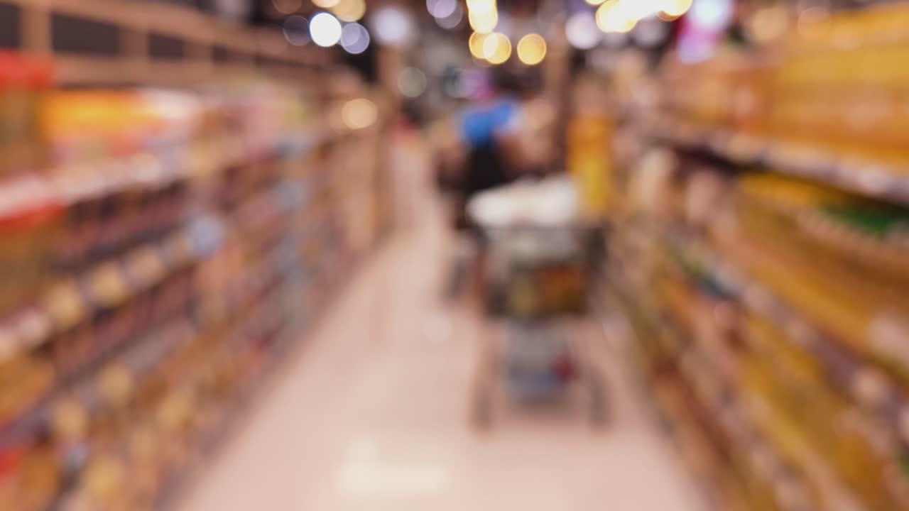 Blurred View of a Grocery Store