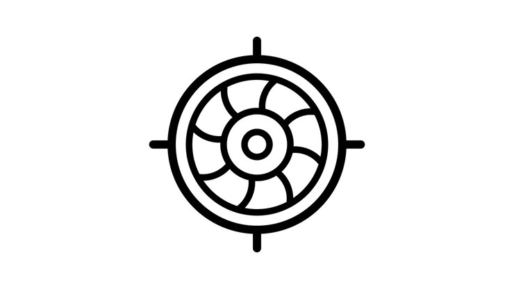 Jet engine icon animation isolated on white background