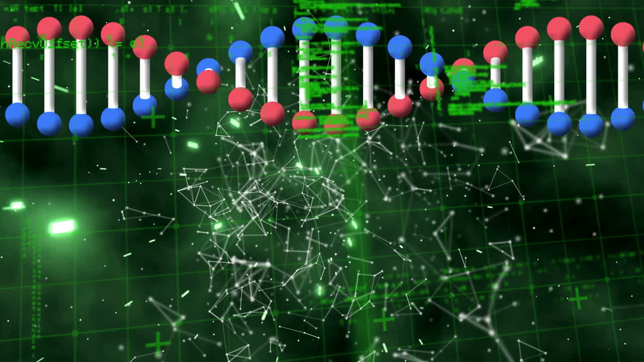 데이터 처리에 대한 dna 가닥의 애니메이션