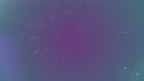 digital animation of fireworks exploding against colorful spots of light on black background