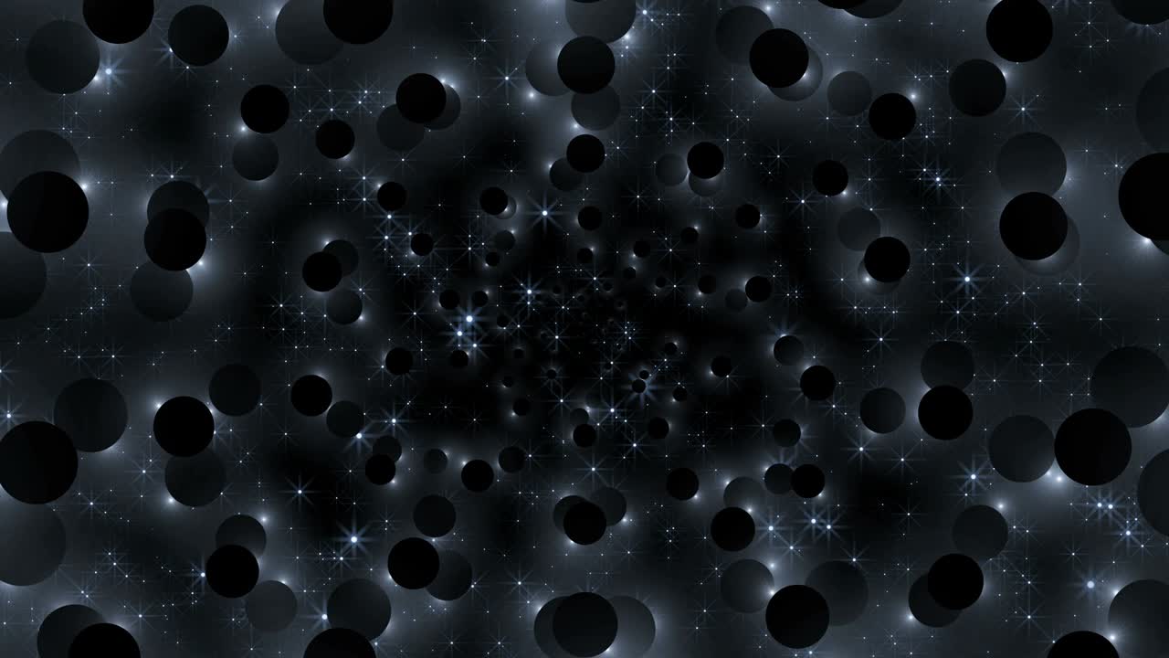 The dark side of the planets. Abstract animation. Contours exoplanets against the background of stars.