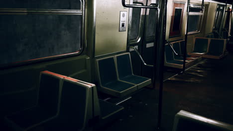 empty subway car at night