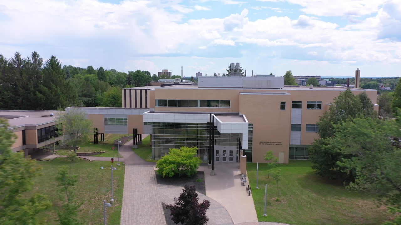 AERIAL: Flying Toward Health Sciences Department Building at Université de Moncton