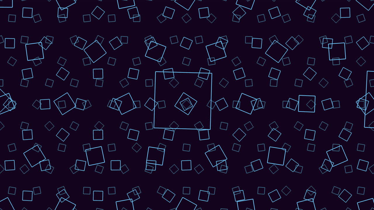 patrón de cuadrados geométricos sin costura de neón en gradiente oscuro