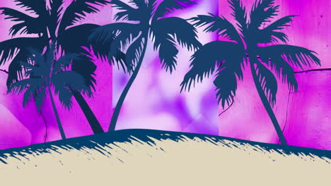 animación de palmeras sobre formas