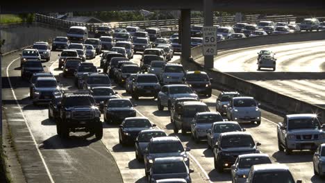 Morgens-Stau-In-Westlicher-Richtung-Auf-Der-Autobahn-H1-In-Honolulu-Hawaii