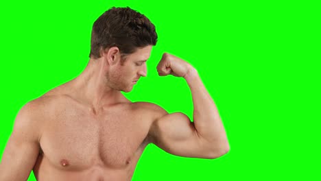 muscular man flexing his muscles