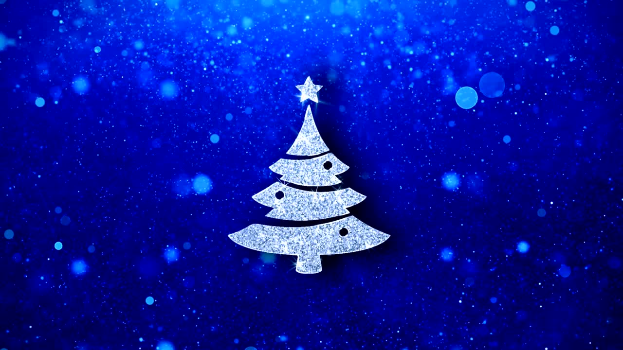 크리스마스 트리 스타 아이콘 박이는 반이는 빛나는 빛나는 입자