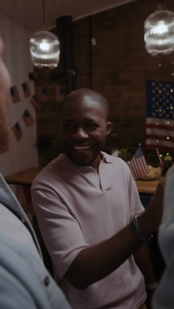 Friends Celebrating Independence Day with Sparkler