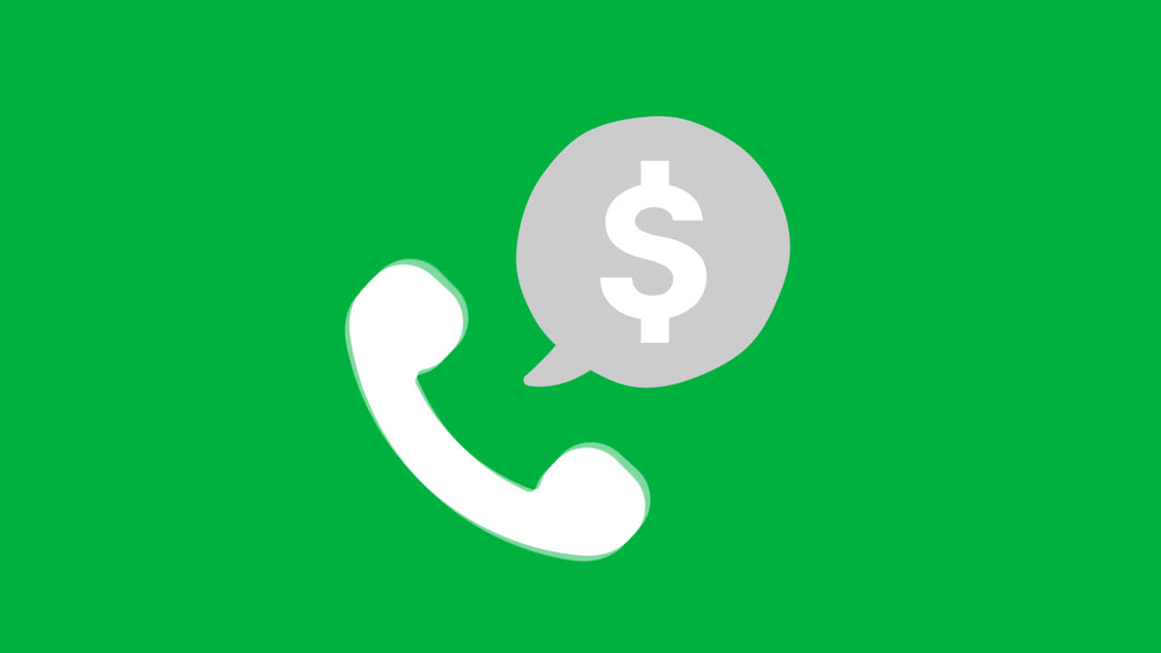 Animated Phone Call Icon with Pulsing Dollar Sign