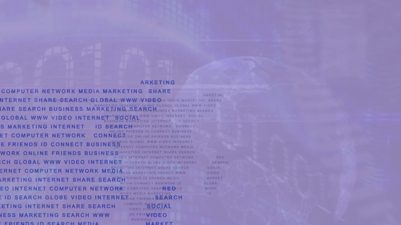 Animation of computer language and binary codes over abstract background