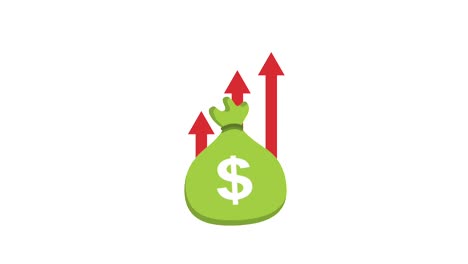 bolsa de dinero crecimiento flechas negocios financieros