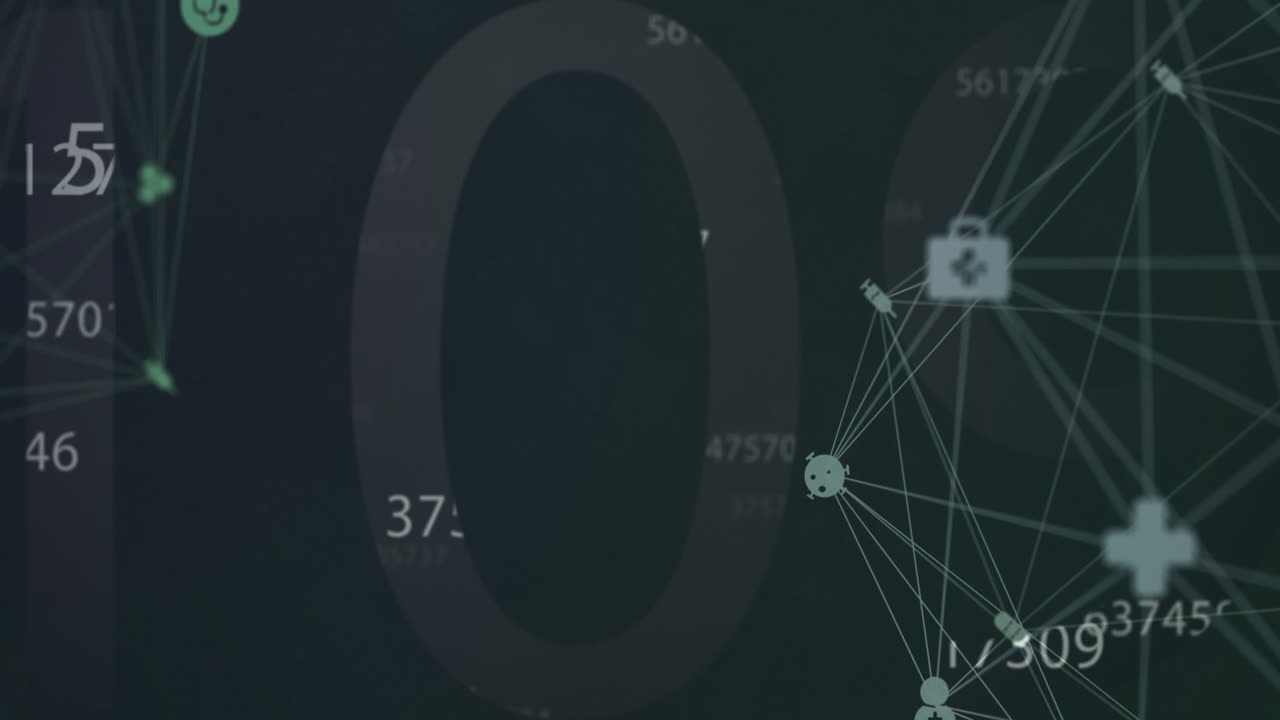 números múltiples cambiando contra el globo de la red de conexiones