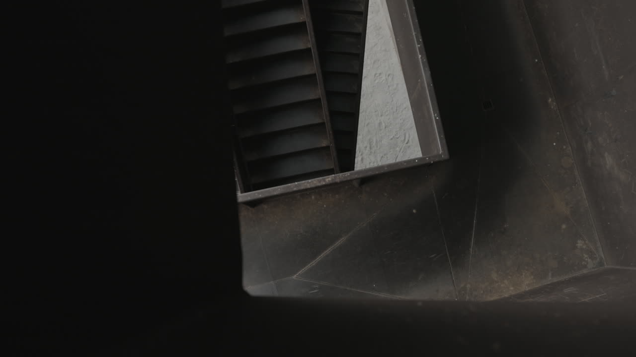 Abstract, geometric steel stairway