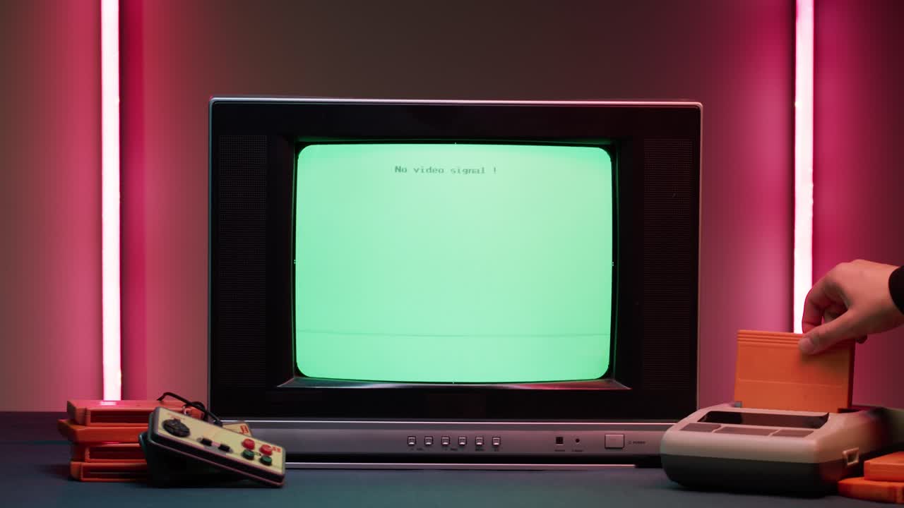 비디오 신호가 없는 빈티지 게임 설정