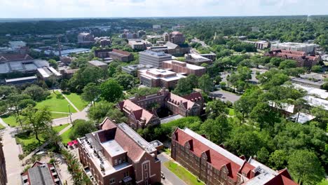 aerial orbit over florida state university campus in tallahassee florida