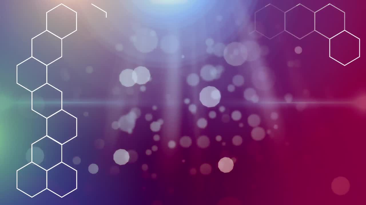 forma de hexágono rodeada por el efecto de burbujas blancas