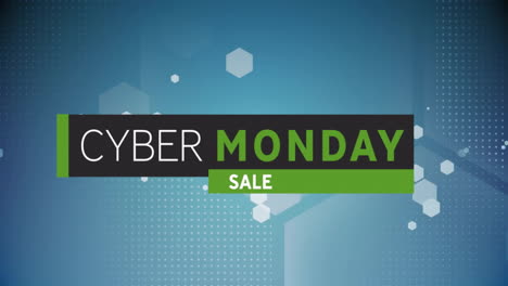 animation of cyber monday sale text over pattern background