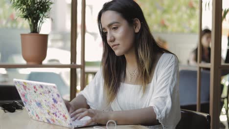 Hübsche-Junge-Frau-Mit-Laptop-Computer