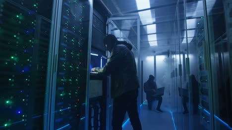 cybercriminals in a server room