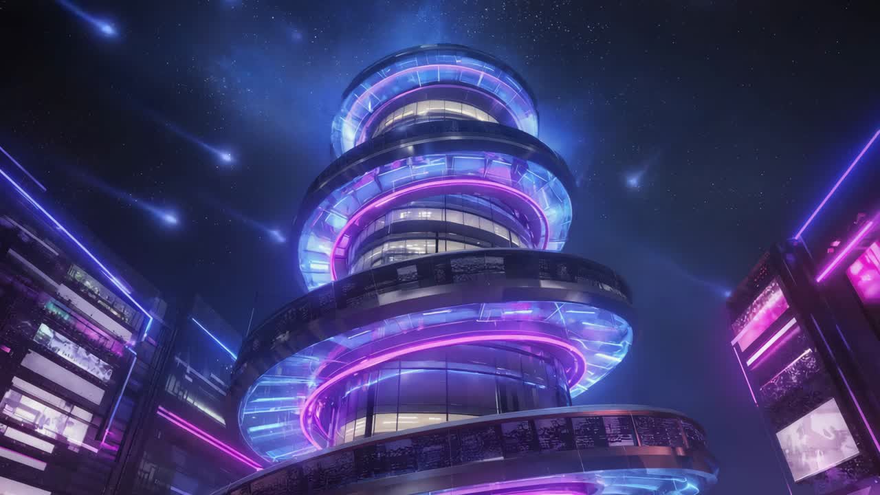 Futuristic Building at Night