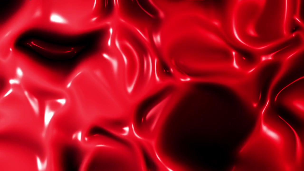 Seamless Loop of Moving Red Glossy Liquid Surface