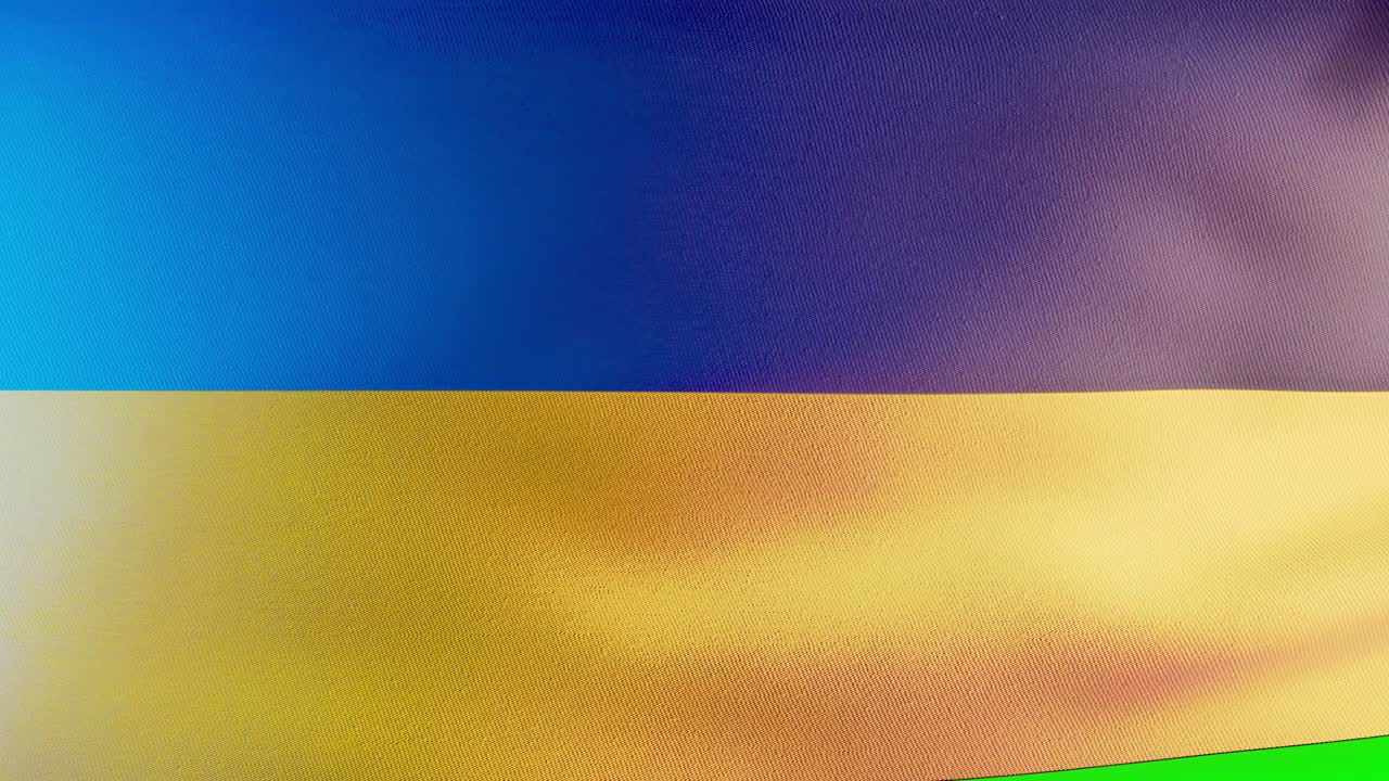 Loop af Ukraines blå og gule flag, symbol på håb, styrke og uafhængighed