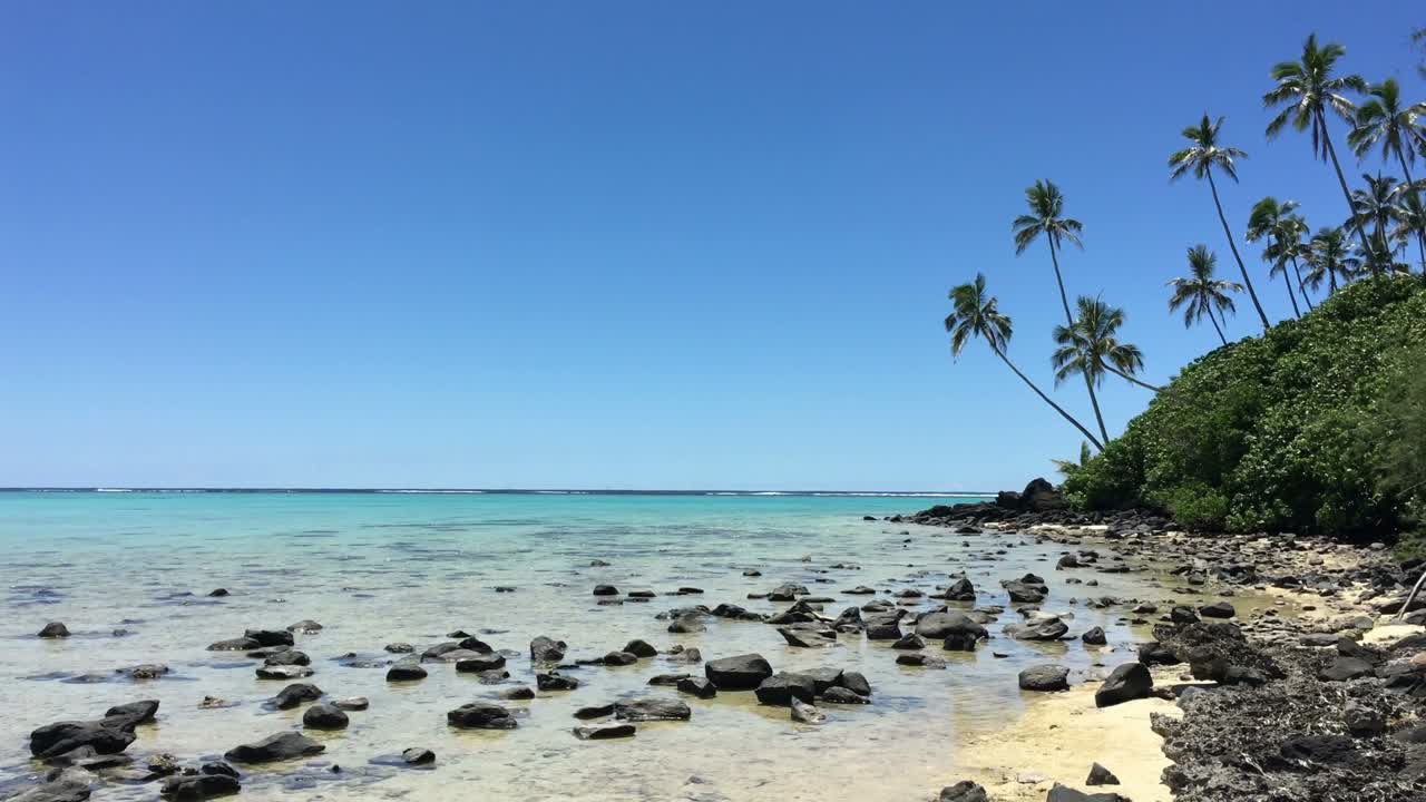 vista da paisagem da lagoa de muri rarotonga ilhas cook