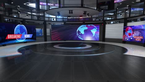 3d virtual news studio background loop