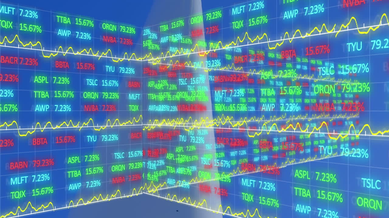 풍력 터빈을 통해 통계 및 데이터 처리의 애니메이션