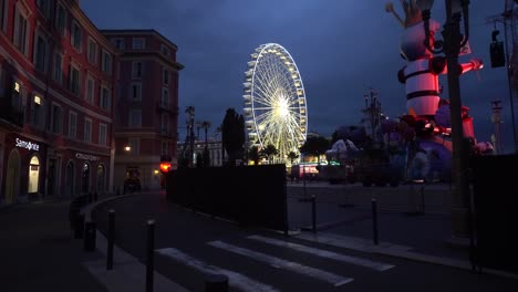 ferris wheel in the night panoramic wheel giant wheel in the nice