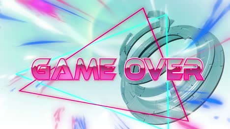 Animation-Von-Game-Over-Im-Digitalen,-Farbenfrohen,-Abstrakten-Raum