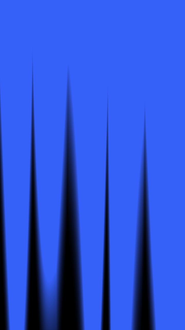 Abstract Black Spikes Pulsating on Blue Background