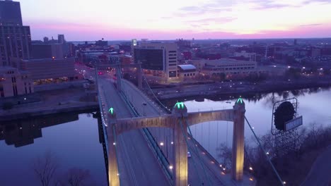 A-high-angle-aerial-of-downtown-Minneapolis-Minnesota-at-night-3