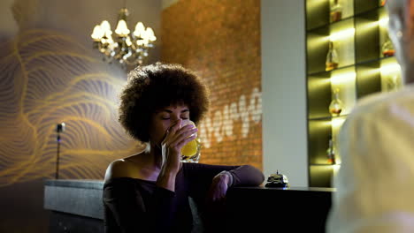 woman giving a toast in the pub