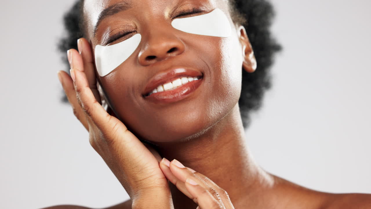 Eyes patch, beauty and black woman isolated