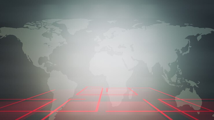 verdenskort og rødt gitter