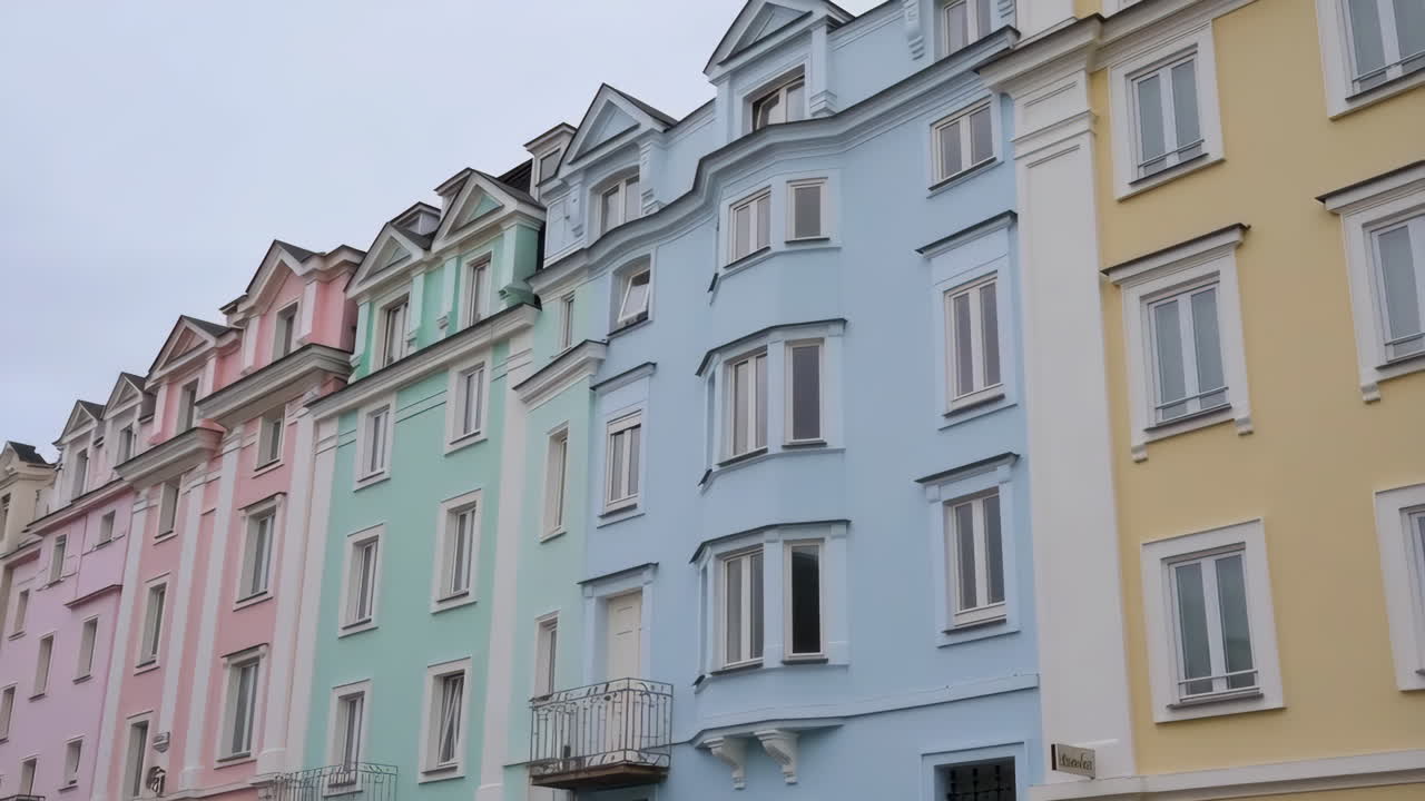 Pastel Colored Buildings Facades