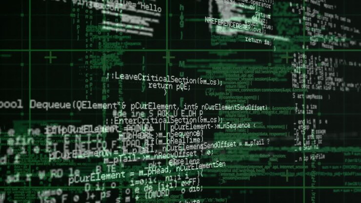 Анимация обработки цифровых данных на компьютерных серверах
