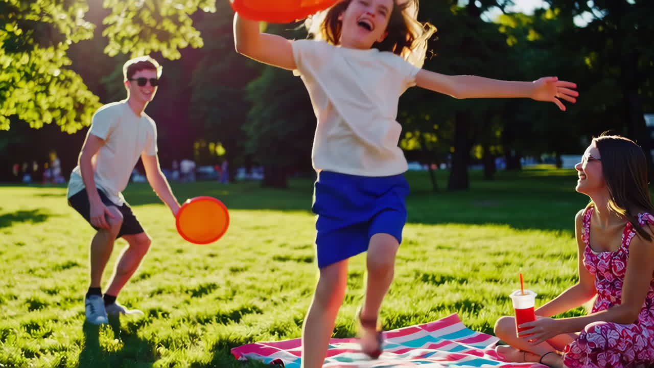 Friends Enjoying a Sunny Day at the Park