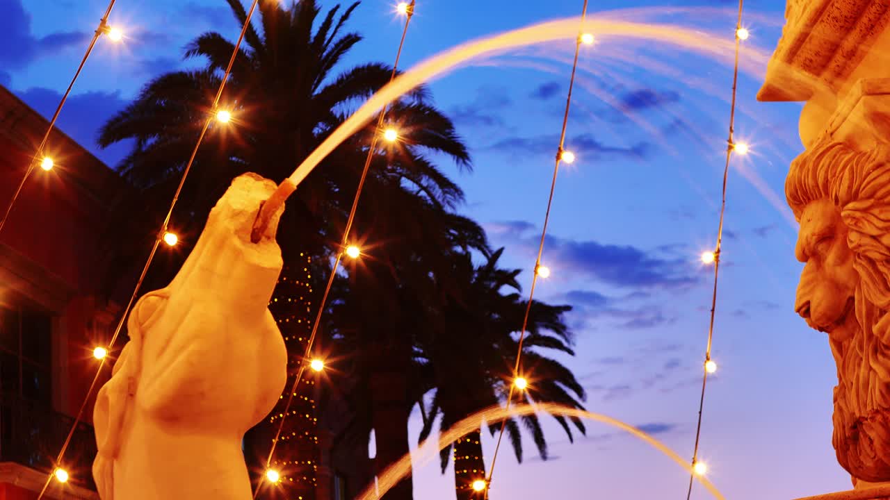 Horse head fountain at local mall