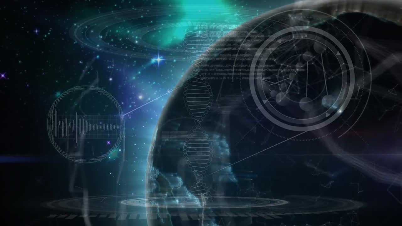 animación de la red de conexiones con procesamiento de datos en todo el mundo