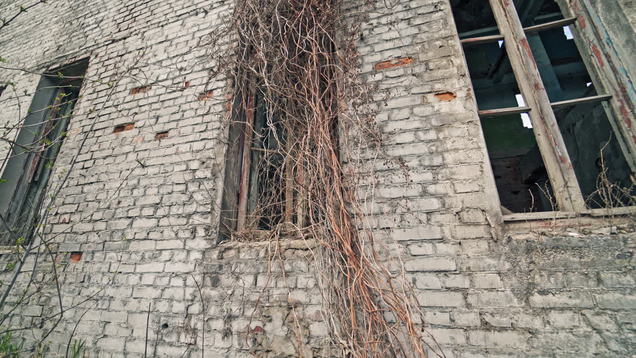 Abandoned industrial building. Ruins of an old factory.