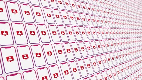 smartphones pattern followers animated background close up