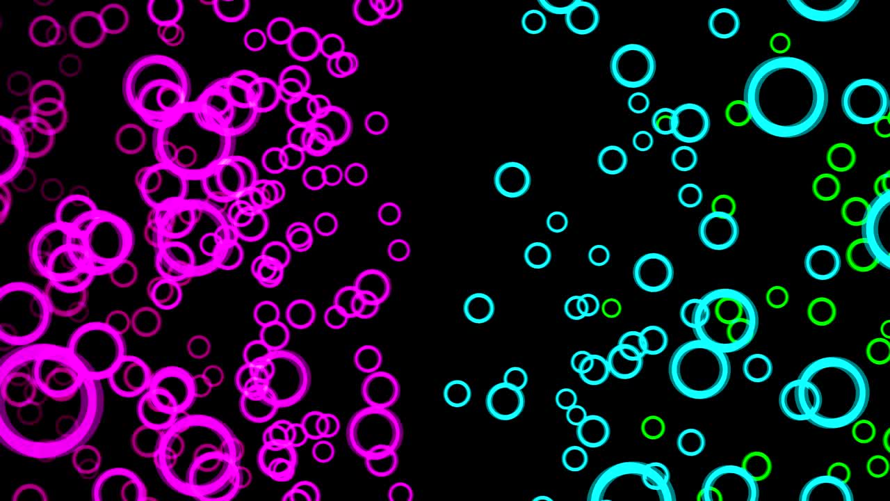 현대적인 스트로크 서클 애니메이션, 다채로운 디지털 일러스트레이션